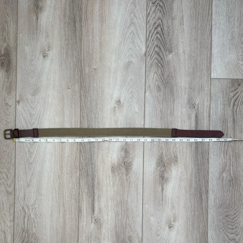 Polo Ralph Lauren Brown Leather and Tan Woven Belt.